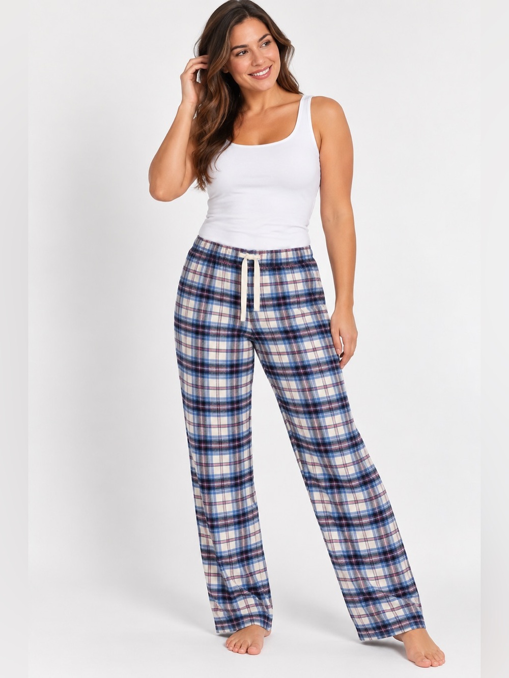 📦 Fleece Plaid Lounge Pants